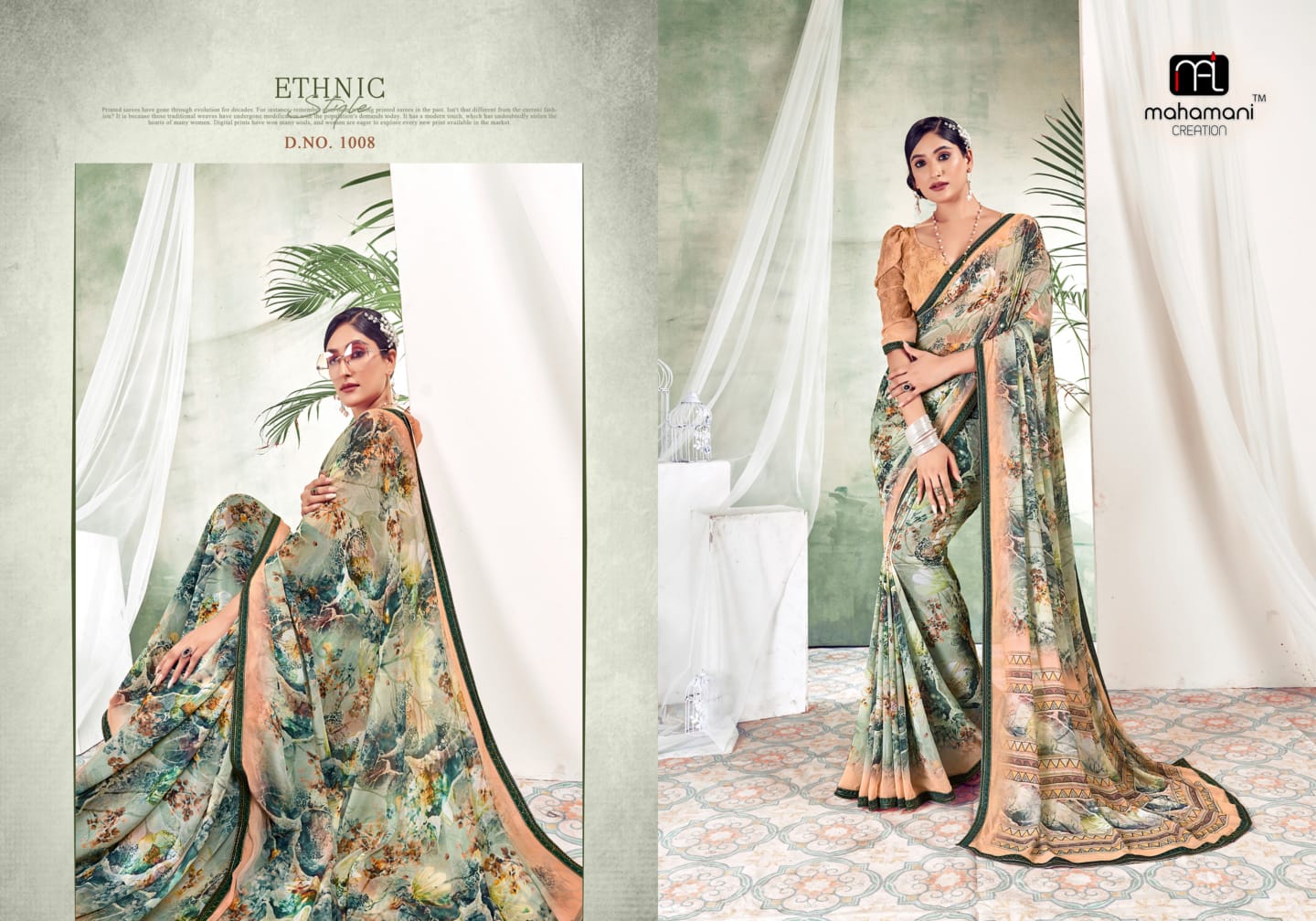 Colors Mahamani Printed Daily Wear Sarees Catalog